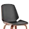 Armen Living Brinley Black Faux Leather and Walnut Wood Dining Room Accent Chair LCBNSIWABL - alternate 2